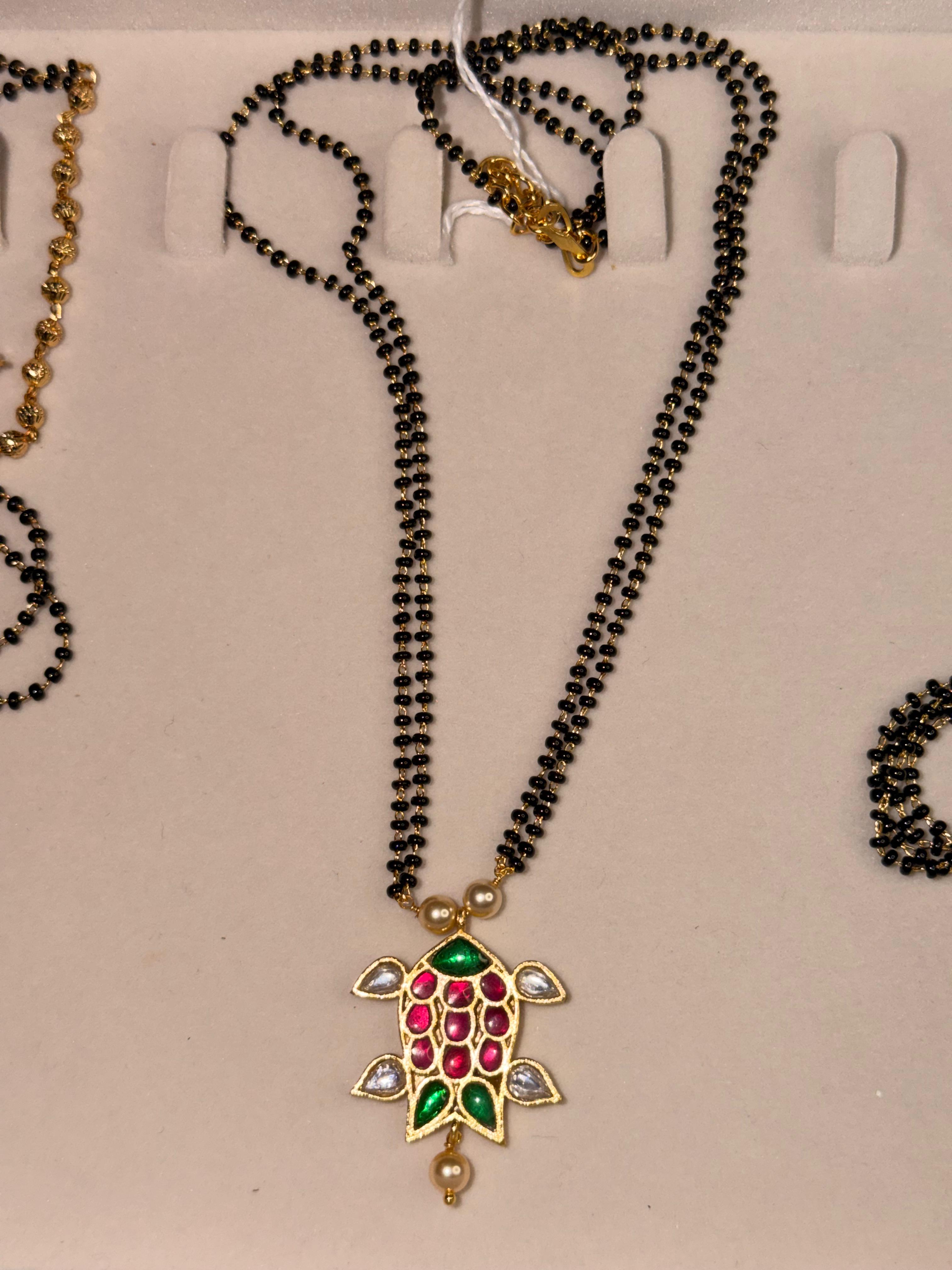 Kundan polki blackbeads
