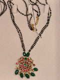 2 lines kundan blackbeads