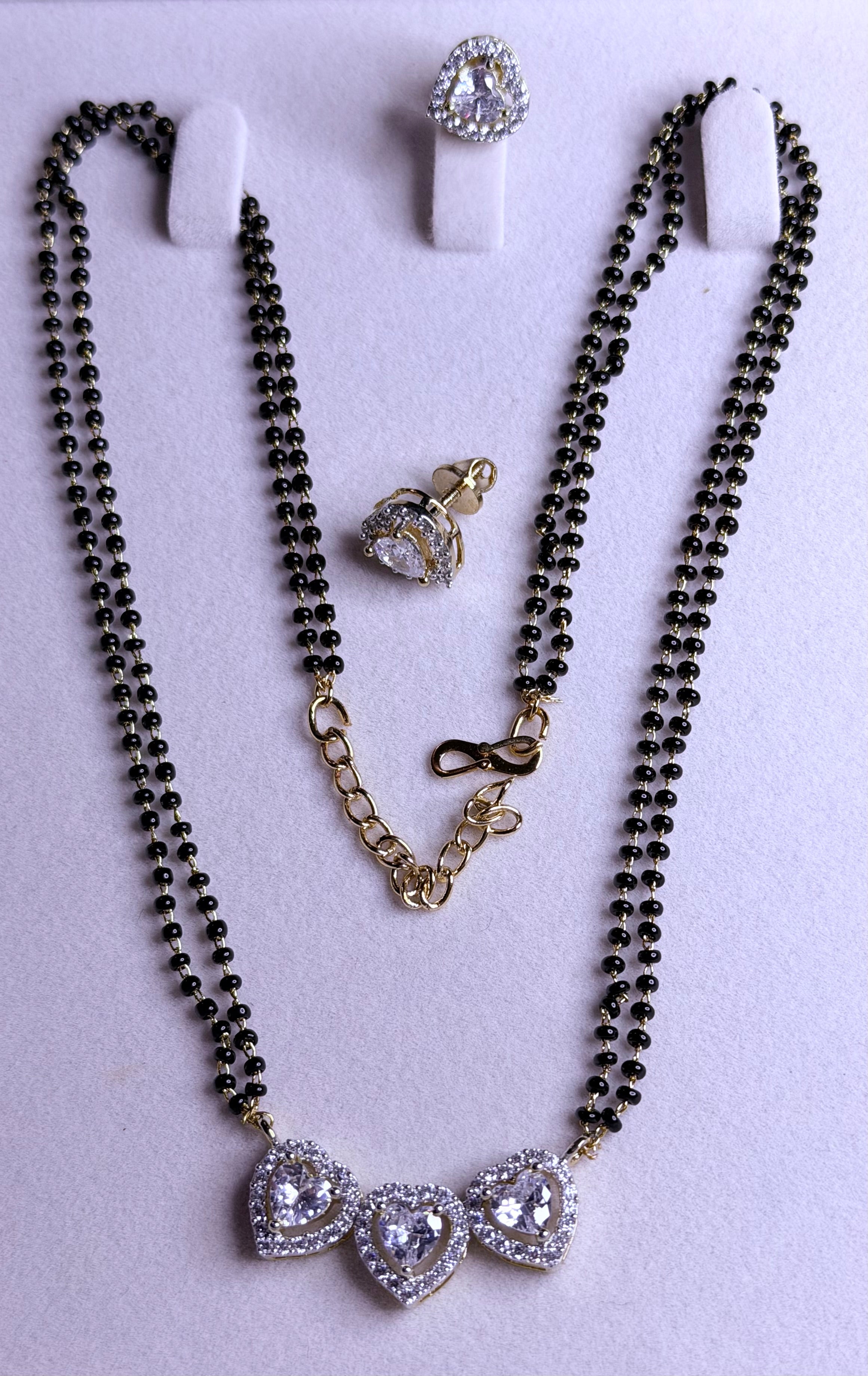 Black beads diamond replica set