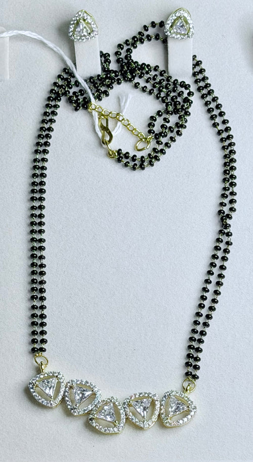 Black beads diamond replica set triangle