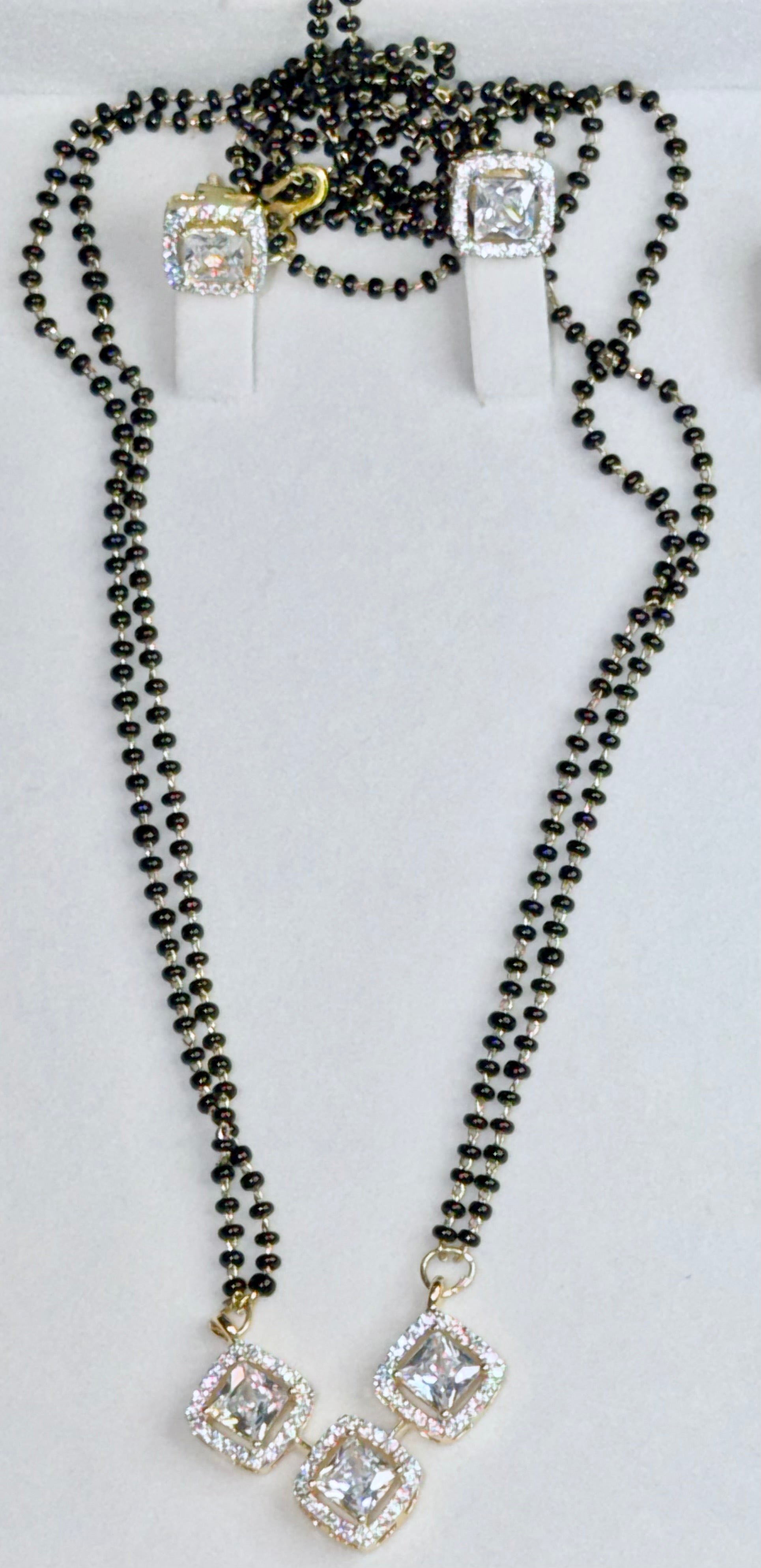 Black beads diamond replica set
