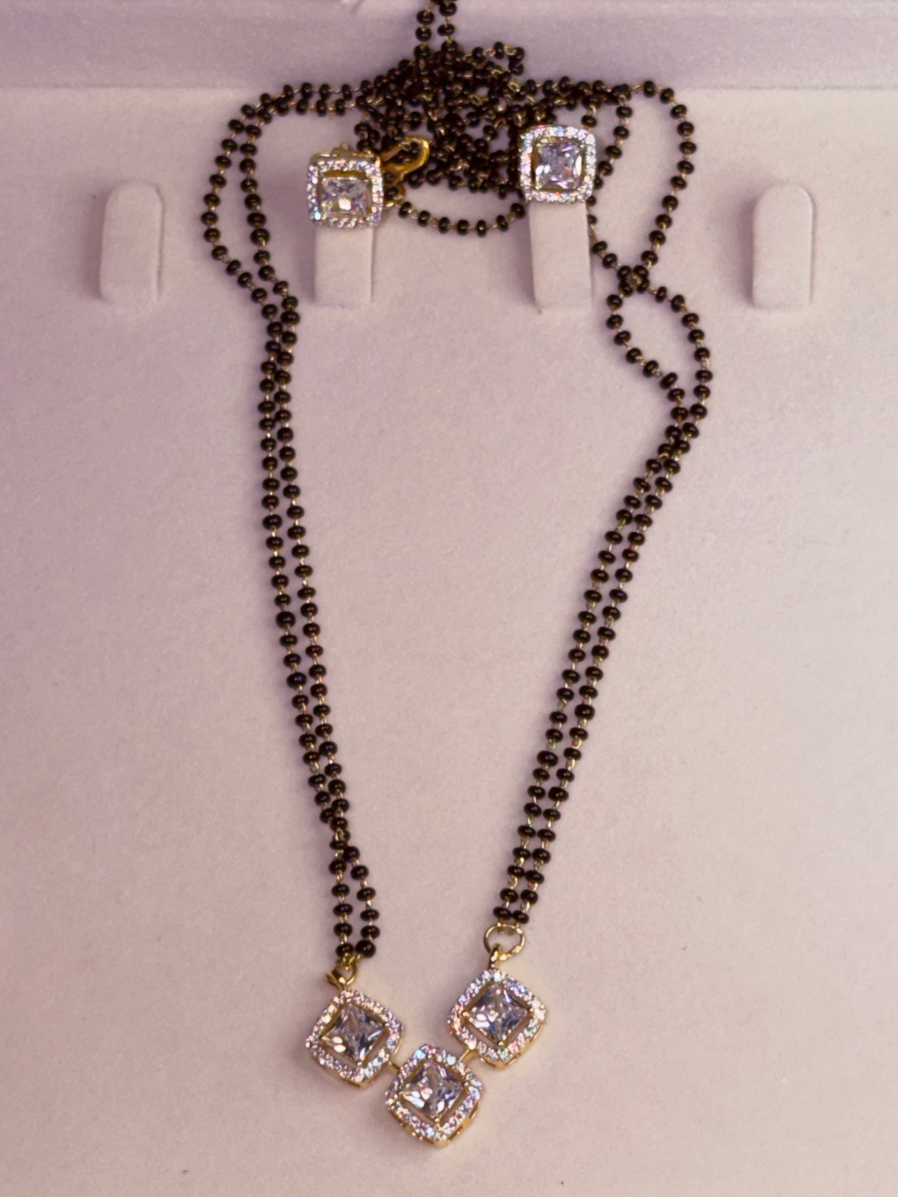 Black beads diamond replica set