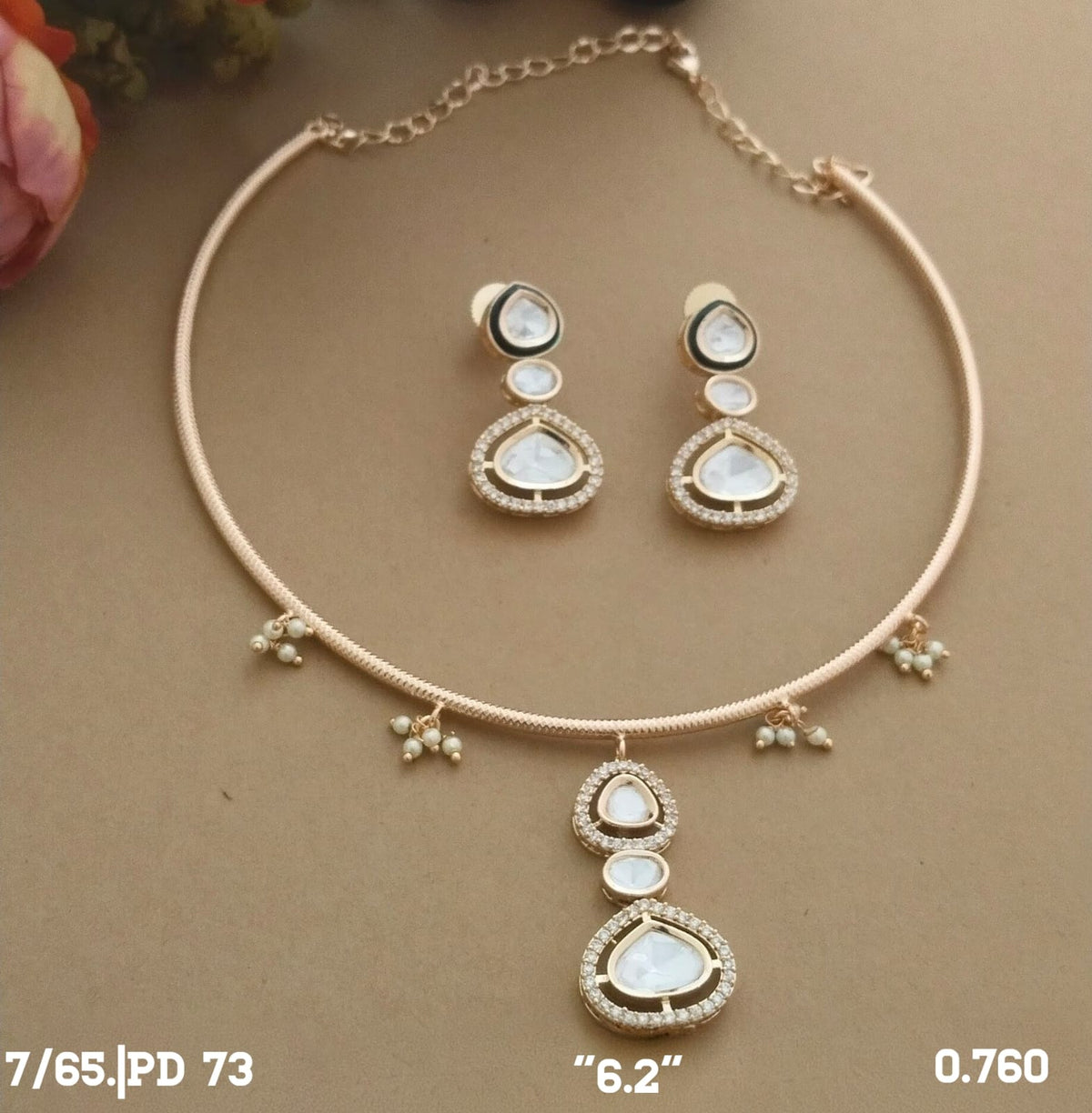 Kante Gold Pearl with White Set - PD-73