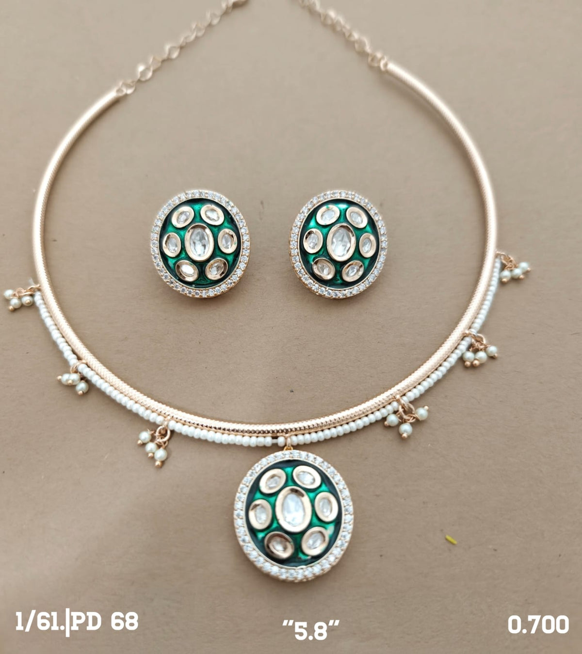 Kante Gold Pearl with White & Green Set - PD-68