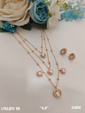3 Step Chain Gold with White Set - PD-58