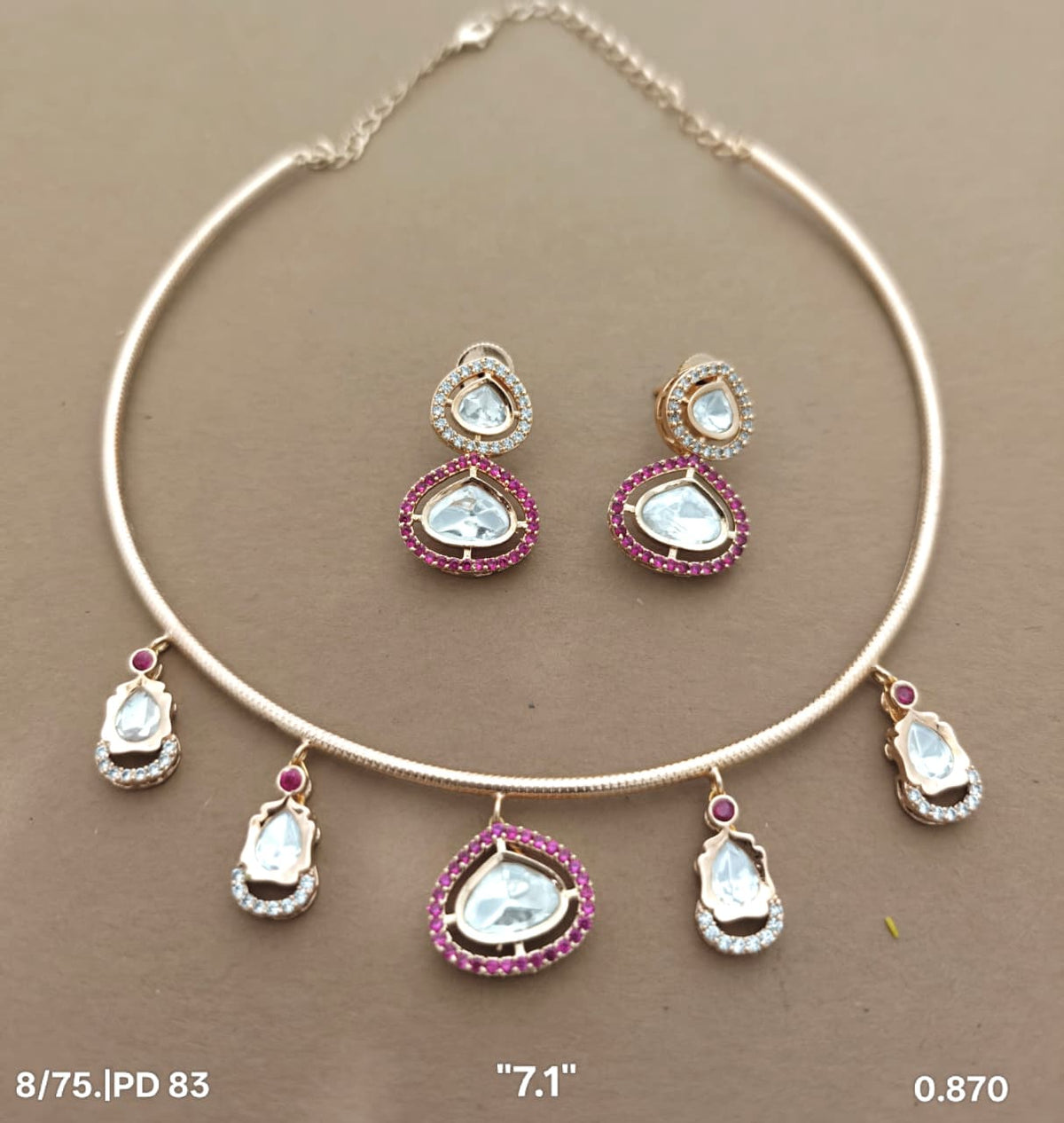 Kante Gold Pearl with White & Pink Set - PD-83