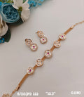Choker Gold Shade White with Pink Set - PD-122