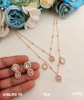 2 Step Chain Gold with White & Baby Pink Set - PD-73